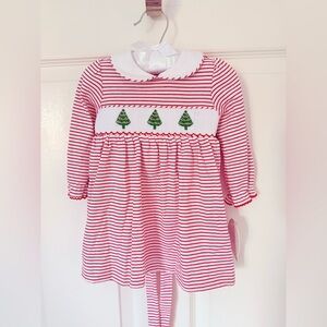 Edgehill Collection Christmas smocked dress 9m NWT
